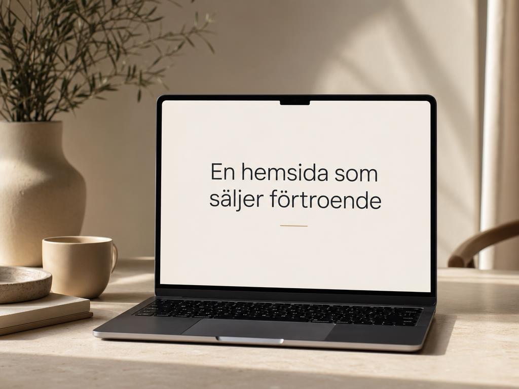 Elegant företagshemsida på en högupplöst skärm